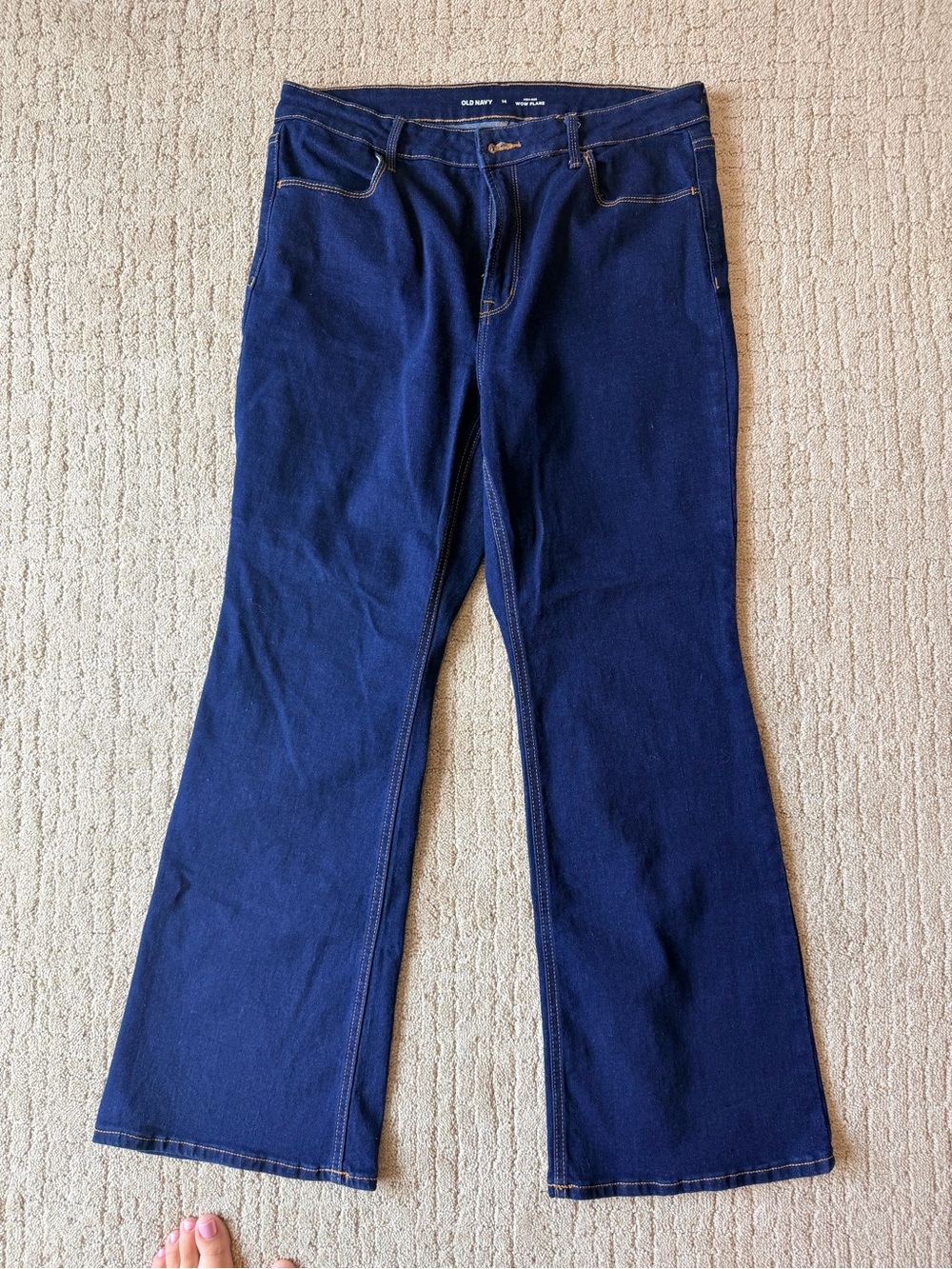 Old Navy Women's Dark Blue WOW Flare Jeans- SIZE 14